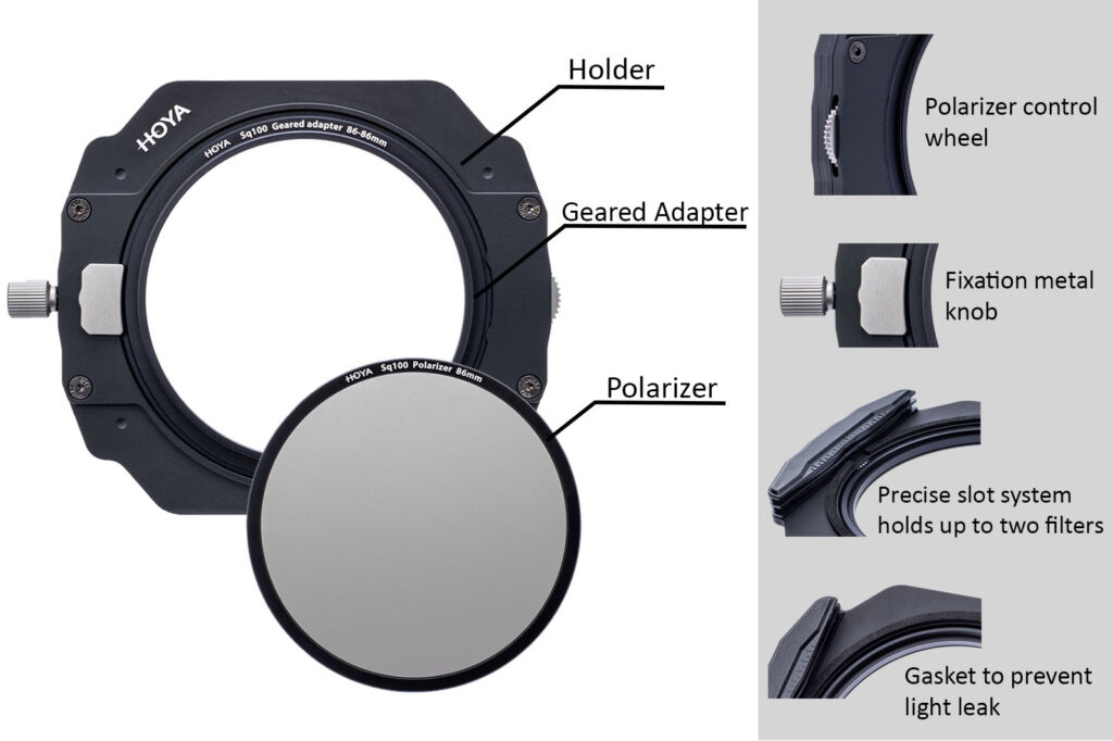 Hoya Sq100 Holder Kit With Polarizer Geared Adapters