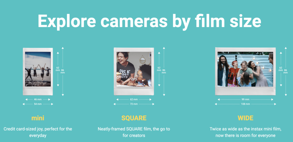 The Different Instax Film Formats Mini Square And Wide