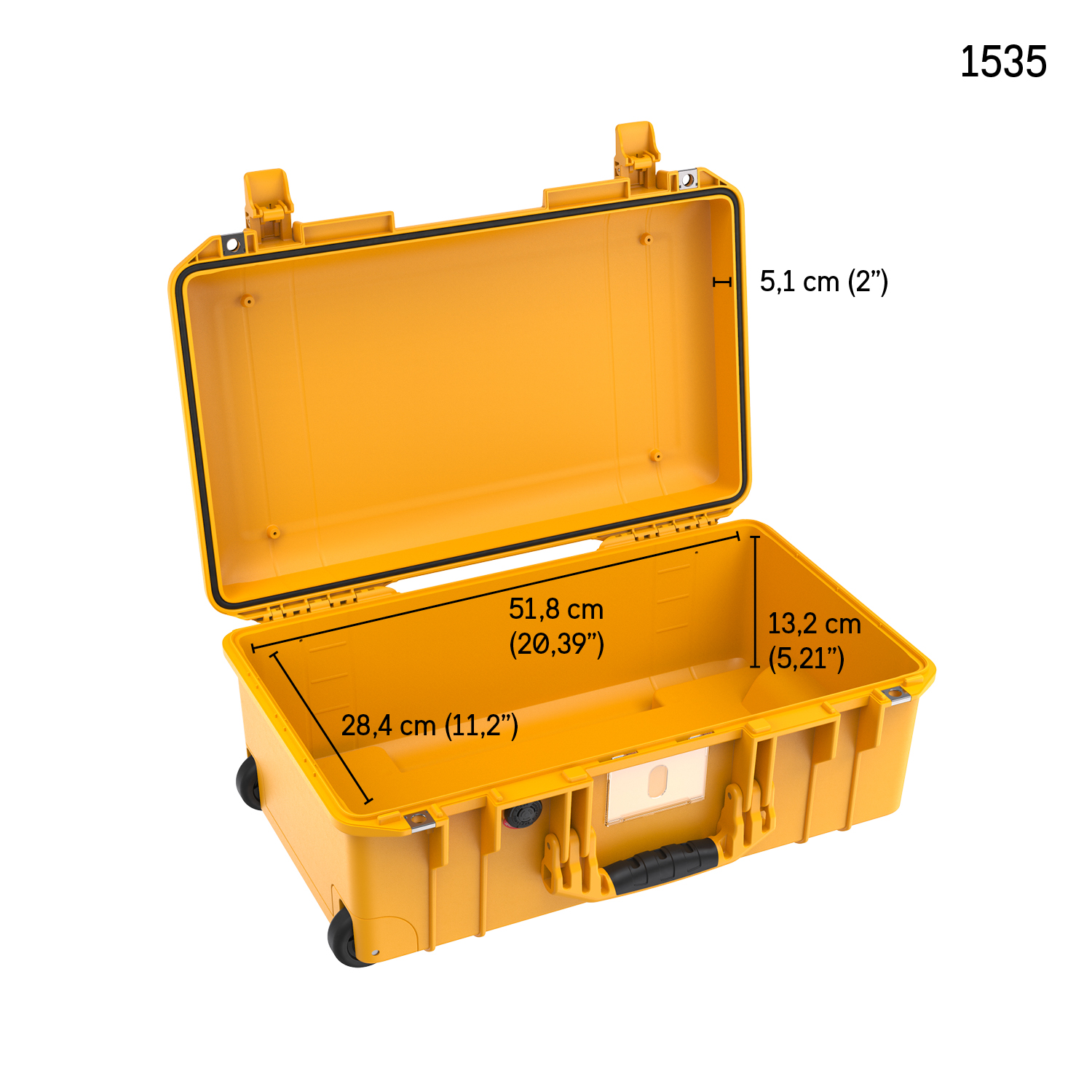 Peli 1535 Air Yellow Empty Pb