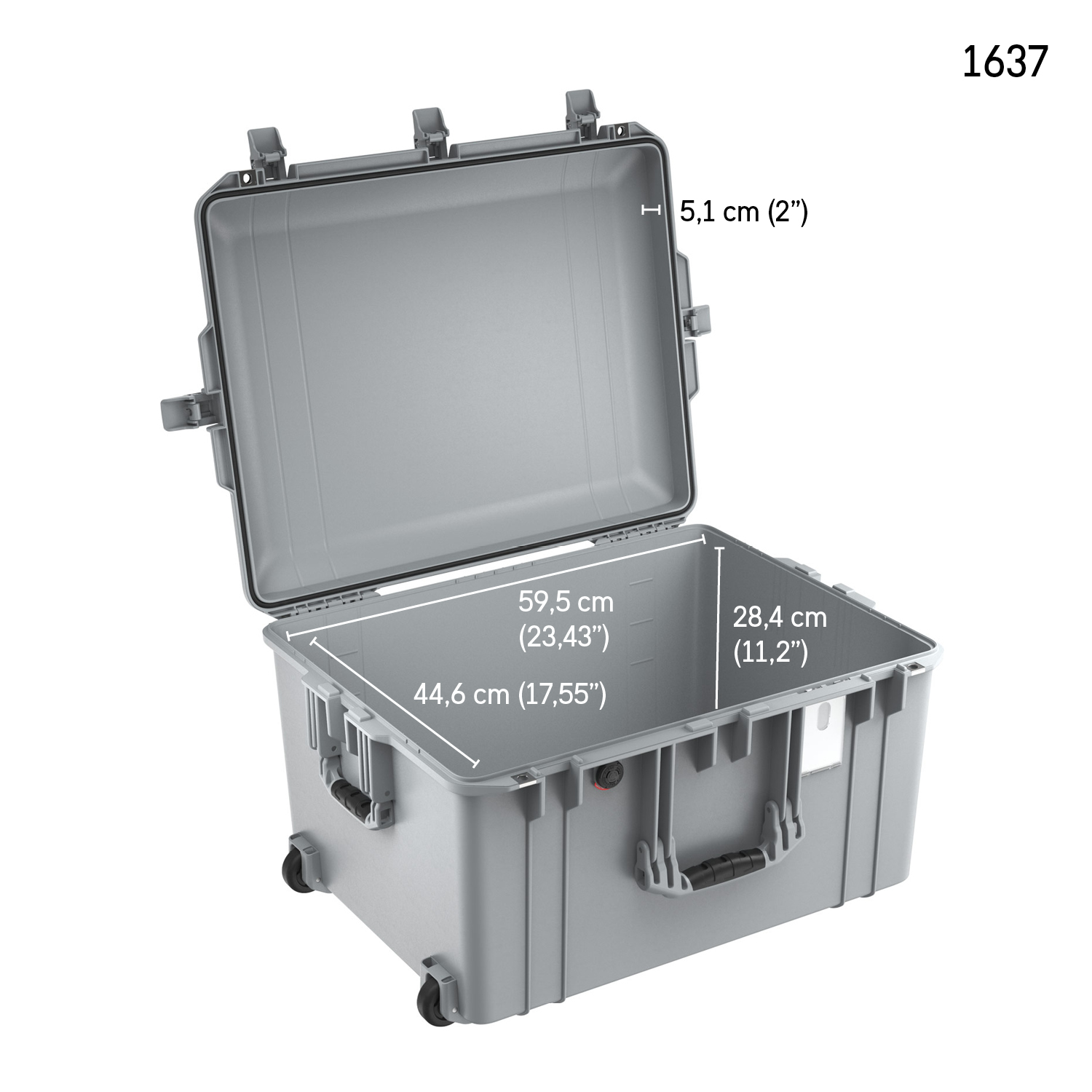 Peli 1637 Air Silver Empty Pb